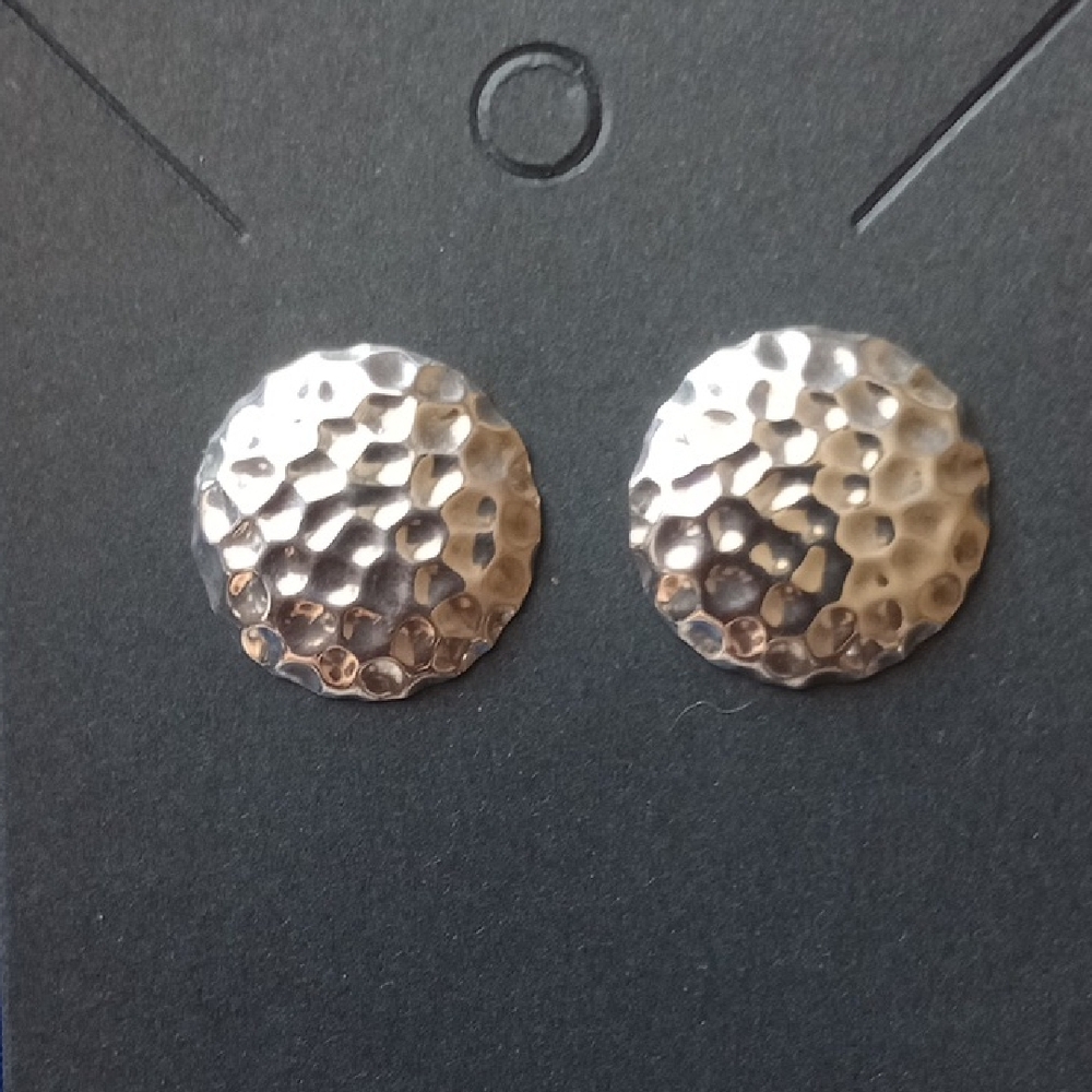 Hammered Silver Stud Earrings